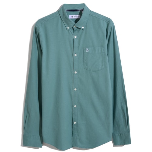 Original Penguin Long Sleeve Oxford Shirt Oil Blue