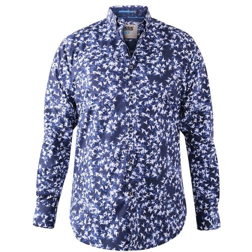 D555 Harrow Long Sleeve Print Shirt Blue