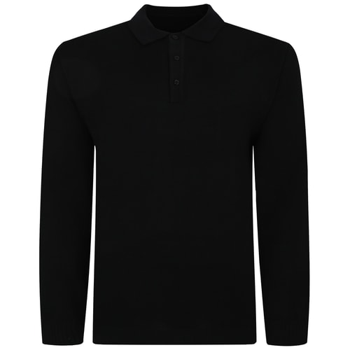Bigdude Knitted Polo Jumper Black