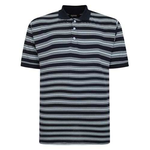 Bigdude Striped Jersey Polo Navy Tall