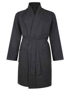 Bigdude Woven Waffle Dressing Gown Charcoal