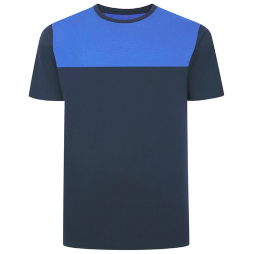Bigdude Cut & Sew 2 Tone T-Shirt Navy/Royal Blue