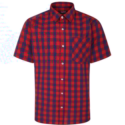 Bigdude Gingham Short Sleeve Shirt Red