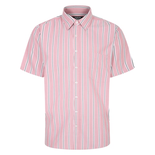 Bigdude Short Sleeve Striped Shirt Red