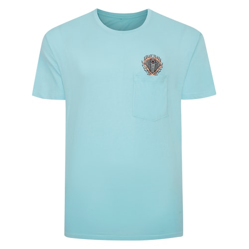 Bigdude Cobra Print Pocket T-Shirt Turquoise