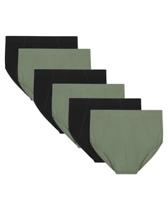 Bigdude 6 Pack High Rise Briefs Sage Green