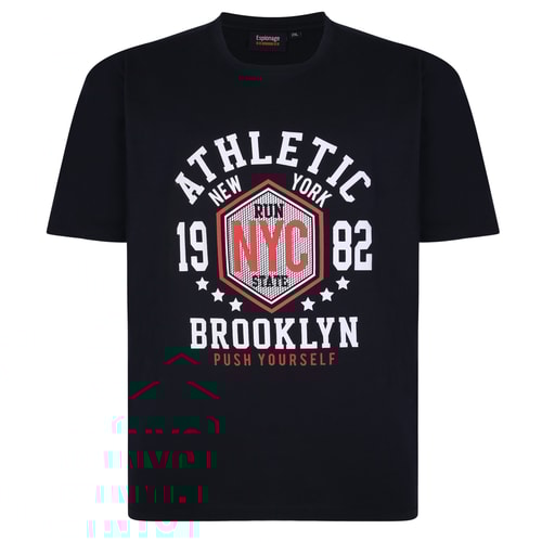 Espionage Athletic Print T-Shirt Black