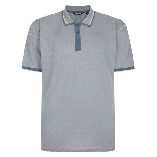 Bigdude Pure Cotton Jacquard Polo Shirt Grey