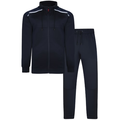 Bigdude Contrast Tricot Hooded Tracksuit Navy