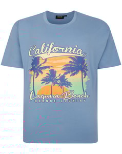 Espionage Laguna Beach Print T-Shirt Blue
