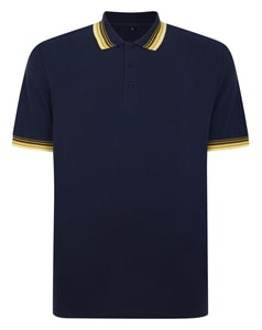 Bigdude Ombre Tipped Collar Polo Navy Tall