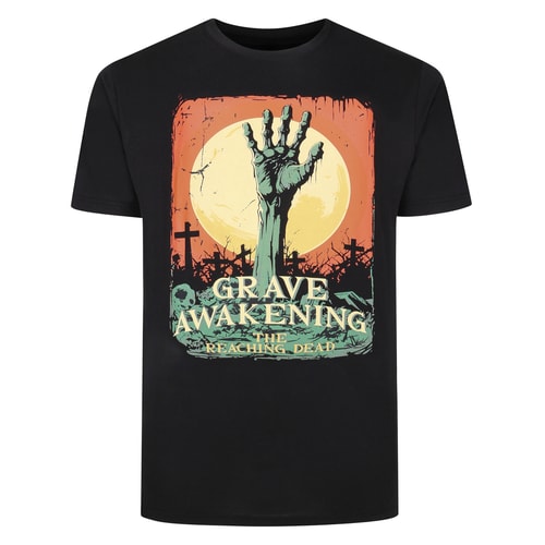 Bigdude Grave Awakening Print T-Shirt Black Tall