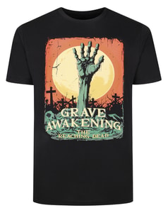 Bigdude Grave Awakening Print T-Shirt Black Tall