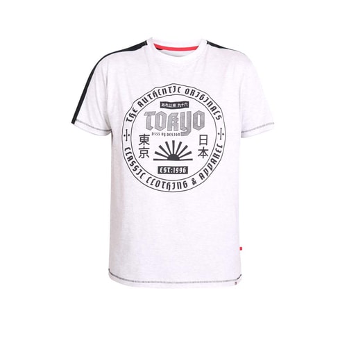 D555 Walton Tokyo Printed T-Shirt Off White Marl