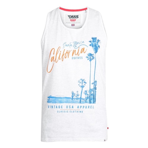 D555 Henry Printed Vest Off White