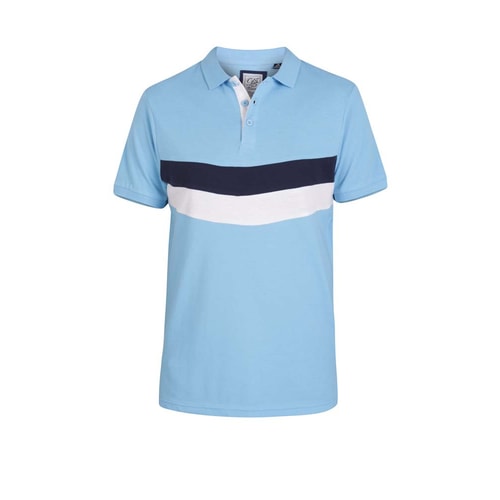 D555 Hopkins Cut & Sew Polo Shirt Sky Blue