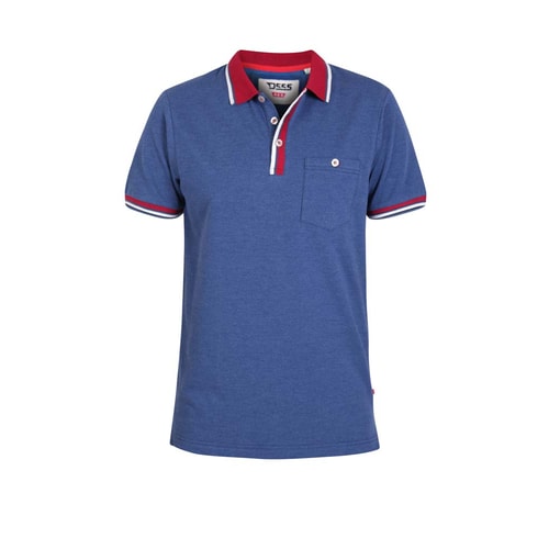 D555 Nigel Contrast Polo Shirt Denim