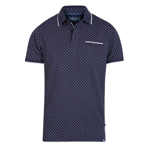 D555 Rogers Printed Polo Shirt Navy