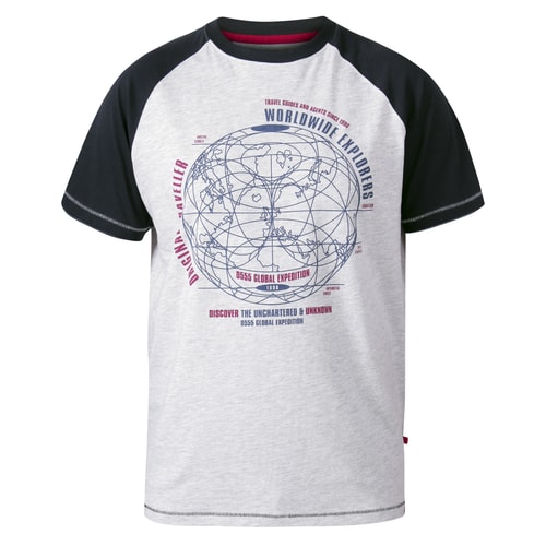 D555 Obama Worldwide Explorers Printed T-Shirt White/Navy