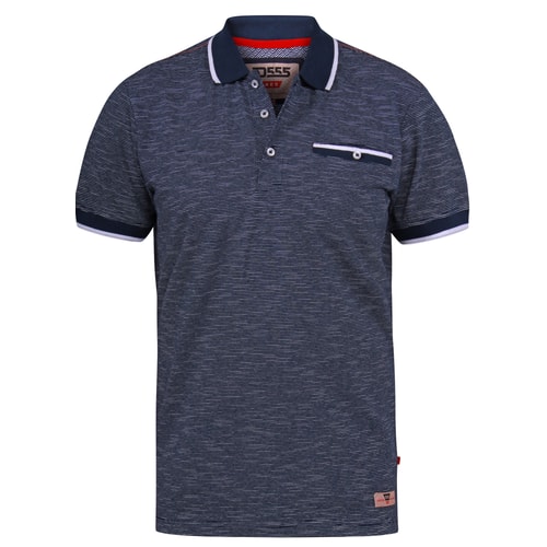 D555 Hornet Fine Stripe Jersey Polo Shirt Navy