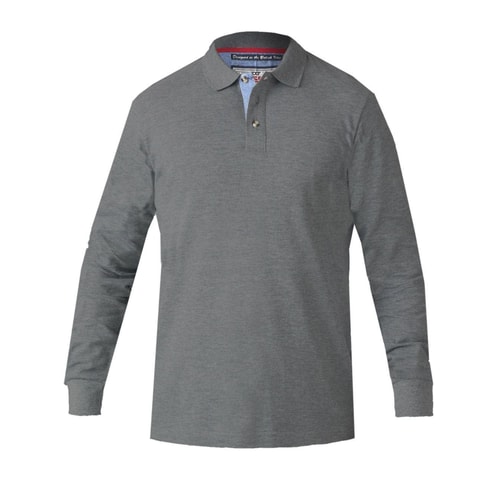 D555 Darvin Long Sleeve Polo Charcoal Tall