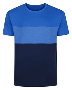Bigdude Cut & Sew Marl Short Sleeve T-Shirt Royal Blue/Royal Marl/Navy