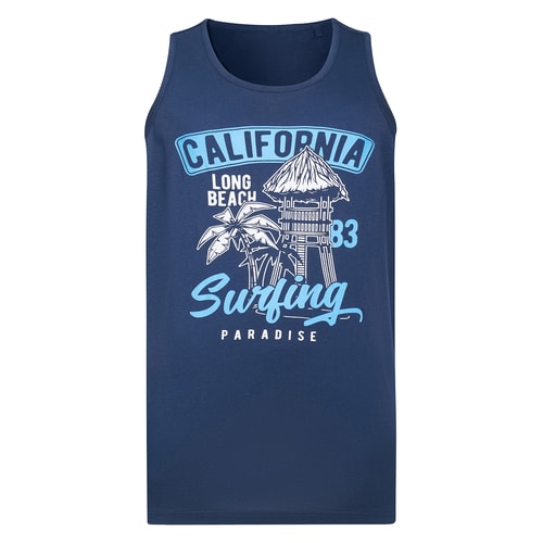 Bigdude California Surfing Paradise Print Vest Navy