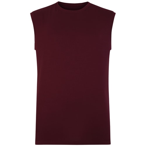 Bigdude Plain Sleeveless T-Shirt Burgundy Tall