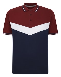 Bigdude Chevron Polo Shirt Navy/Burgundy