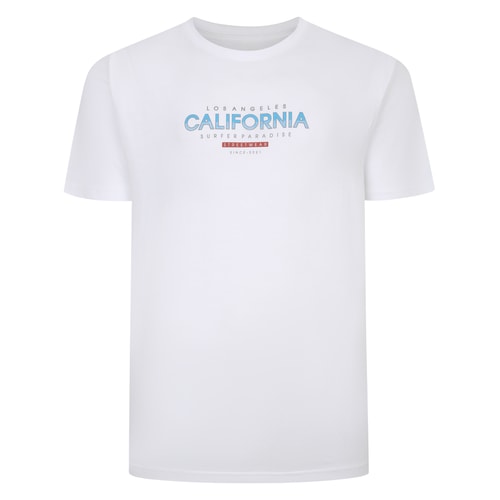 Bigdude California Print T-Shirt White Tall