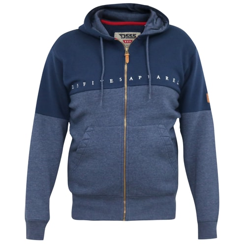 D555 Moreton Full Zip Hoody Navy/Denim Marl