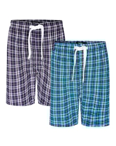 Bigdude Twin Pack Woven PJ Shorts Blue