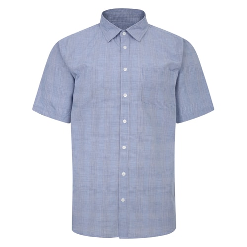 Bigdude Checked Short Sleeve Shirt Light Blue