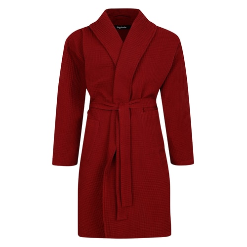 Bigdude Woven Waffle Dressing Gown Burgundy
