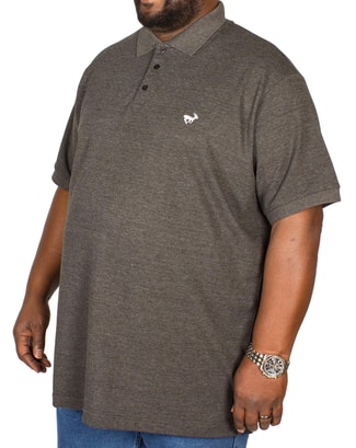 Bigdude Embroidered Polo Shirt Charcoal Tall