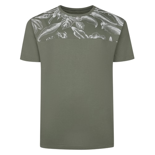 Bigdude Cut And Sew AOP T-Shirt Sage Green