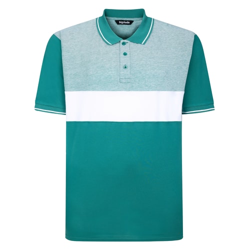 Bigdude Dobby Colour Block Polo Shirt Teal