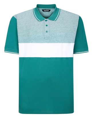 Bigdude Dobby Colour Block Polo Shirt Teal