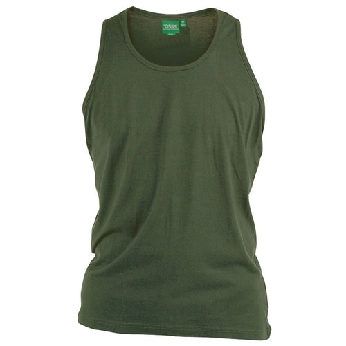 D555 Pure Cotton Muscle Vest Khaki