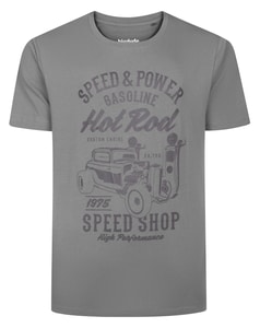 Bigdude Speed Shop Print T-Shirt Light Charcoal Tall
