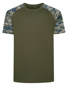 Bigdude Raglan Camo T-Shirt Khaki