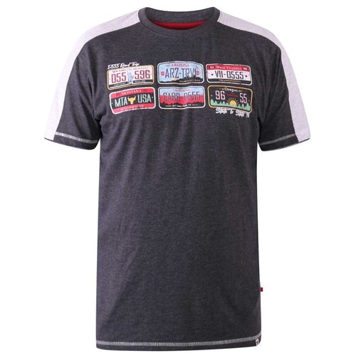 D555 Soho Number Plate Print T-Shirt Charcoal