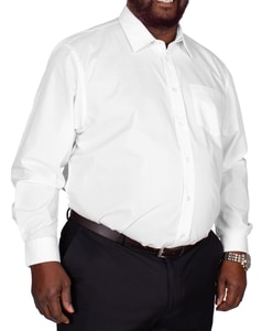 Bigdude Classic Long Sleeve Poplin Shirt White Tall