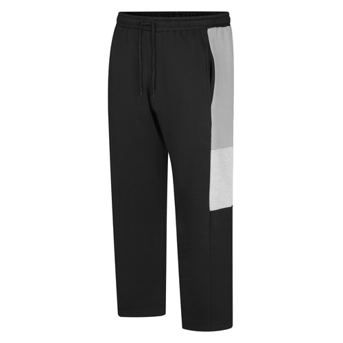 Bigdude Open Hem Colour Block Joggers Black