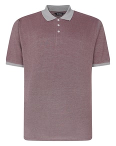 Bigdude Two Tone Polo With Contrast Burgundy