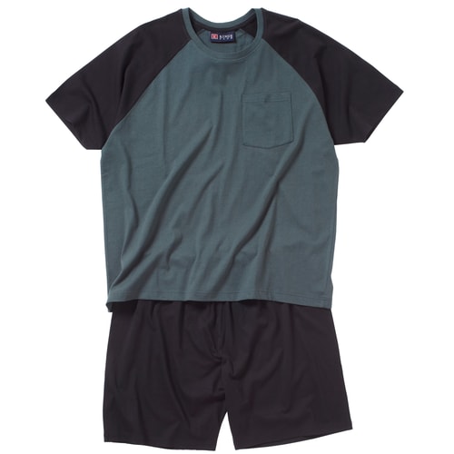  Cotton Valley Shorty Plain Pyjamas Green