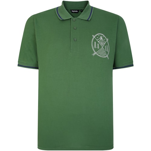 Bigdude Outdoor Adventure Print Polo Shirt Deep Green