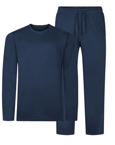 Bigdude Long Sleeve Jersey Pyjama Set Navy