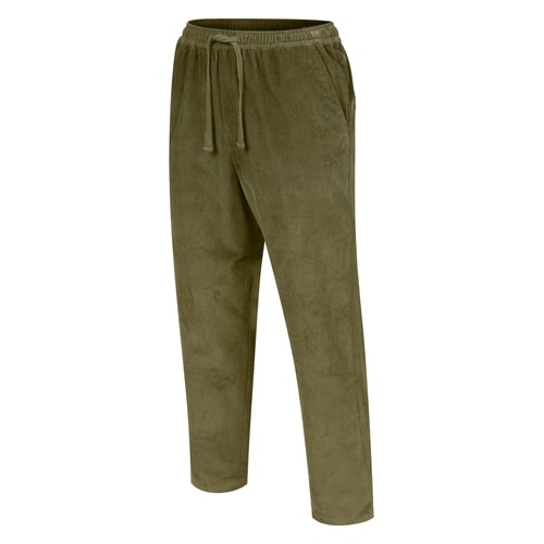 Bigdude Elasticated Waist Corduroy Trousers Dark Olive