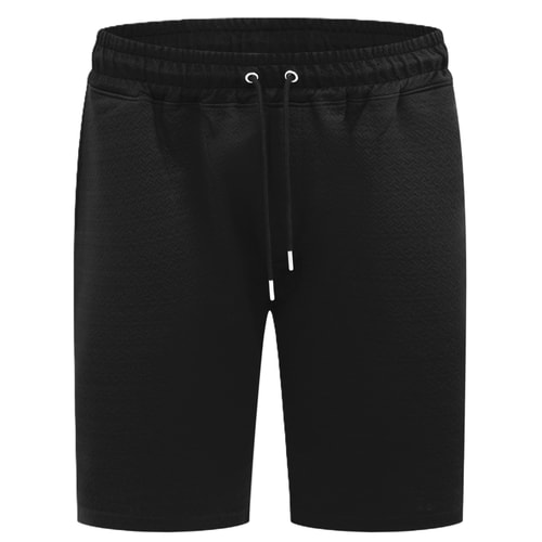 D555 Cranston Stretch Jacquard Elasticated Waist Shorts Black